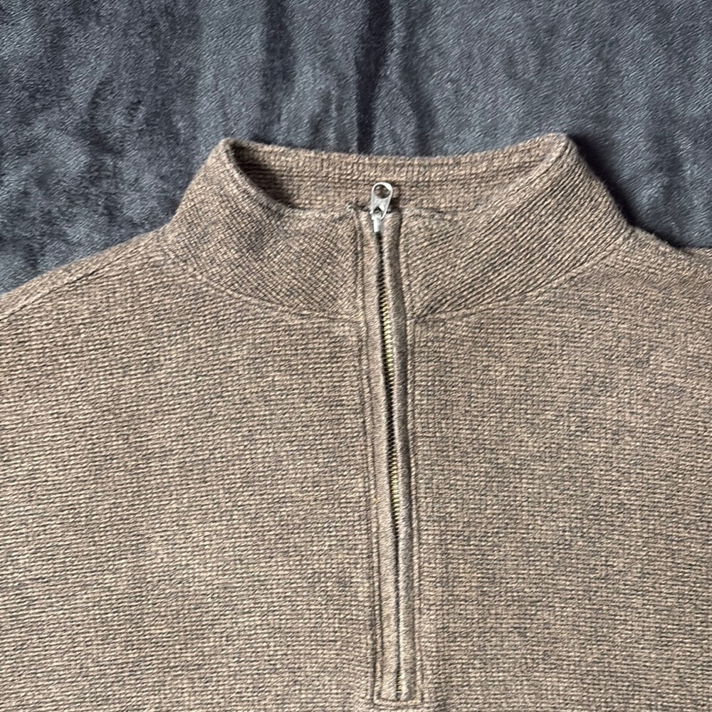 Woolrich Brown Zip Up Sweater Classic Knit - Picture 3 of 8